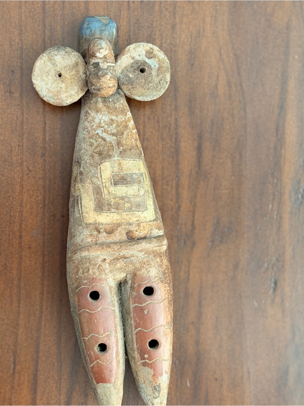 Handmade Antique Tribal Ceramic Figurine in Earth Tones